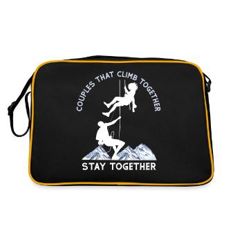 Rock Climbing Climber Girl Couples - Sac Retro - noir/or - Dos