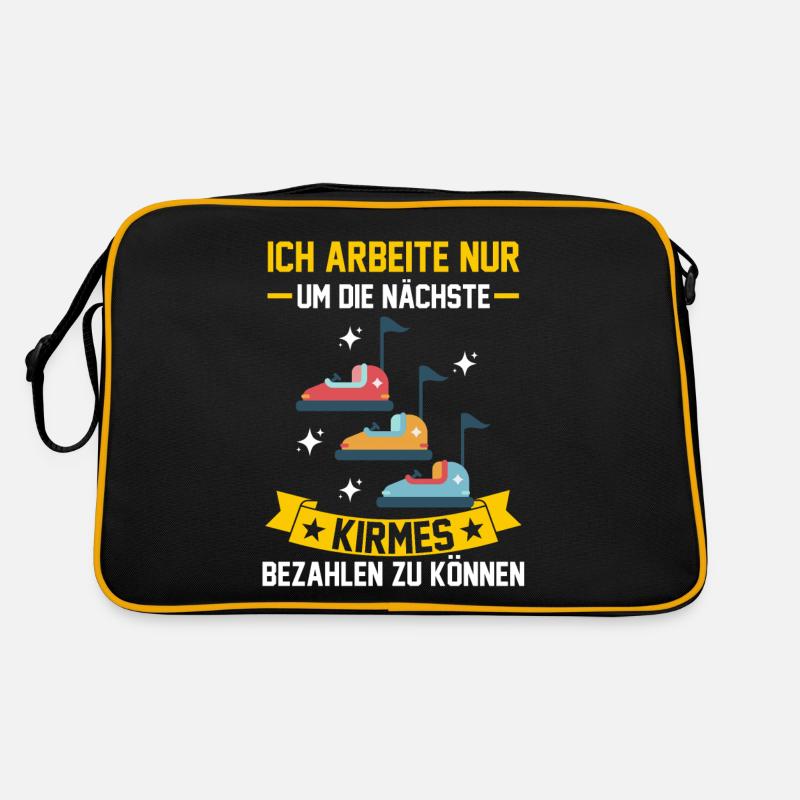 Schausteller Jahrmarkt Freizeitpark Kirmes - Retro Tasche - Schwarz/Gold