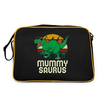 Mummy Saurus Rex Mummy Dinosaur Mummysaurus - Retro Bag - black/gold - Back