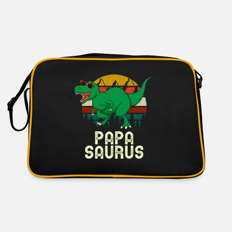 Papa Saurus Rex Papa Dinosaur Papasaurus Retro Bag