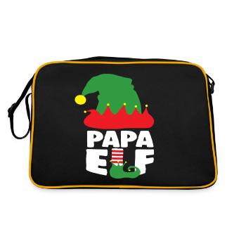Drôle de Noël Papa Elf Papa Vêtements de Noël - Sac Retro - noir/or - Dos