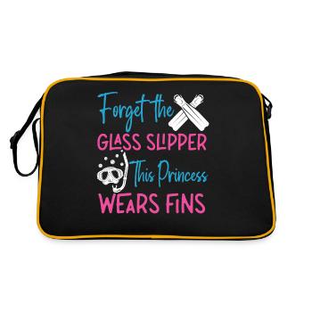 Scuba Diving Diver Girl Forget - Retro Tasche - Schwarz/Gold - Hinten