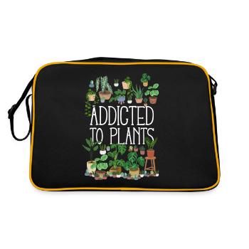Addicted To Plants - Retro Tasche - Schwarz/Gold - Hinten