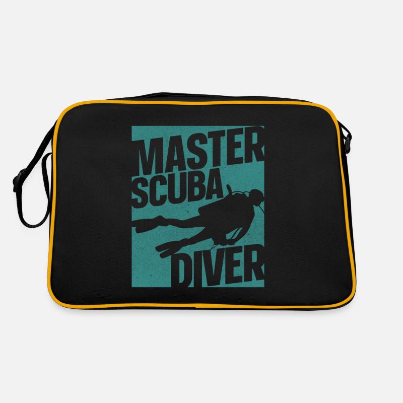 Diving Master Scuba Diver Down - Sac Retro - noir/or