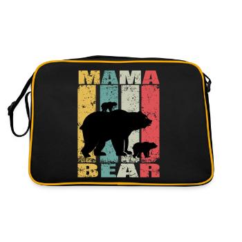 Mama Bear Baby Bear Family Mother Bear Mama bear - Retro Bag - black/gold - Back