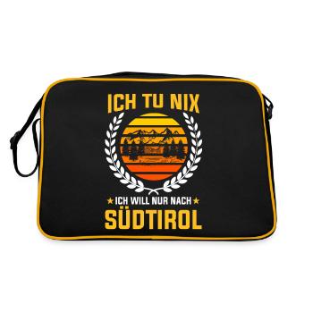 Ich tu nix ich will nur nach Südtirol - Retro Tasche - Schwarz/Gold - Hinten