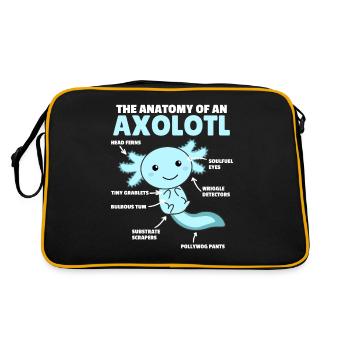 Axolotl Explanation Anatomy of an Axolotl - Retro Bag - black/gold - Back