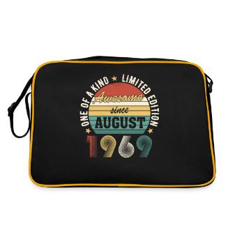 Awesome since Août 1969 Anniversaire - Sac Retro - noir/or - Dos