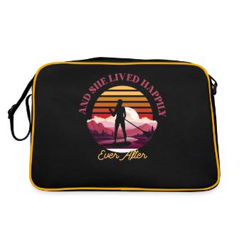 SUP Paddleboard Girl Sunset - Sac Retro - noir/or - Dos