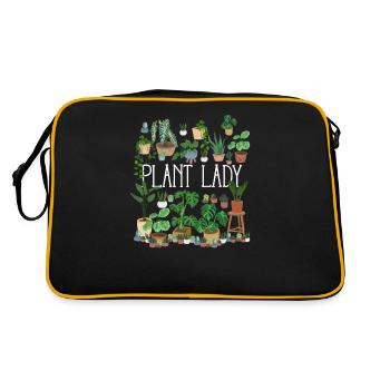 Plant Lady - Retro Tasche - Schwarz/Gold - Hinten