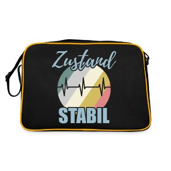 Krankenhaus Spruch - Retro Tasche - Schwarz/Gold - Hinten