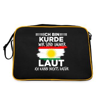 Kurde Kurden Kurdistan Kurdische Flagge - Retro Tasche - Schwarz/Gold - Hinten
