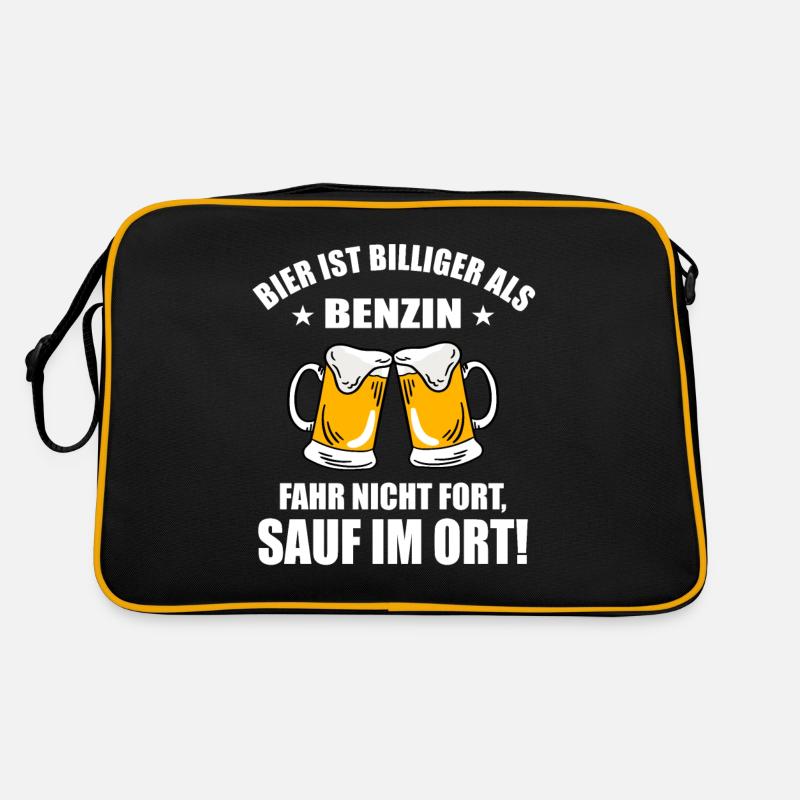 Bier Ist Billiger Als Benzin Sauf Im Ort - Bier Retro Tasche