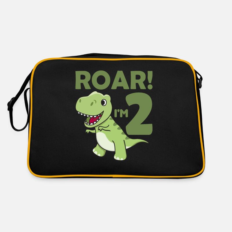 Children 2nd birthday T-Rex 2 years old Dino Dinosaur Retro Bag