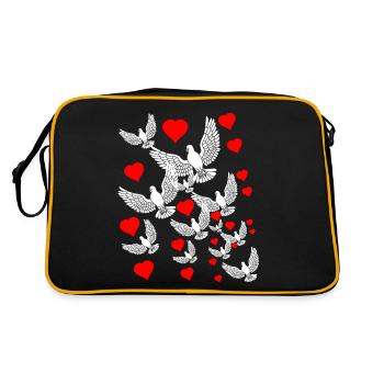 Colombes de la Paix Coeurs Paix Mondiale Mouvement pour la Paix - Sac Retro - noir/or - Dos