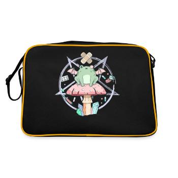 Cottagecore Esthétique Pastel Goth Frog Pentagram - Sac Retro - noir/or - Dos