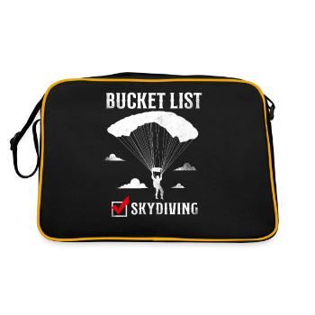 Bucket List Skydiving Vintage - Retro Tasche - Schwarz/Gold - Hinten