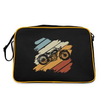 Motorcycle Tshirt Biker Cowl Moped Bobber MC Racer - Retro Bag - black/gold - Back