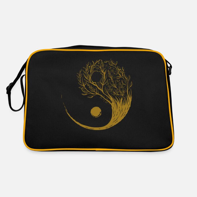 Cottagecore Aesthetic Ying Yang Tai Chi Goblincore - Retro Bag - black/gold
