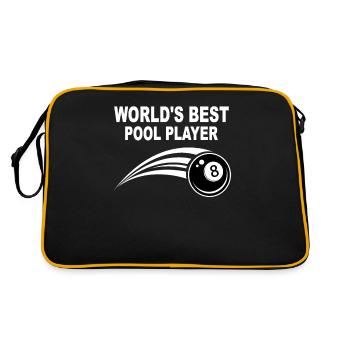 World's Best Pool Player - 8-Ball Pool Billiard - Retro Tasche - Schwarz/Gold - Hinten