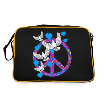Symbole de paix Colombes de la paix Paix mondiale Paix - Sac Retro - noir/or - Dos