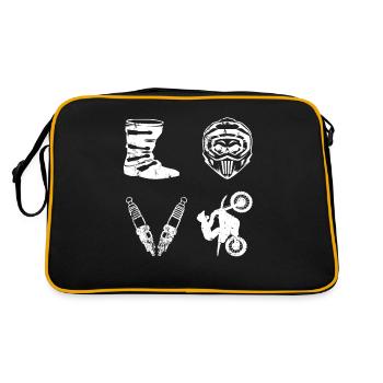 Supercross Motocross LOVE Dirtbike Gift Idea - Retro Bag - black/gold - Back