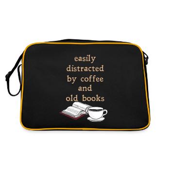 Dark Academia Aesthetic Lustig Coffee And Books - Retro Bag - black/gold - Back