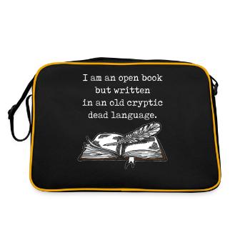 Dark Academia Aesthetic I Am An Open Book Text - Retro Bag - black/gold - Back