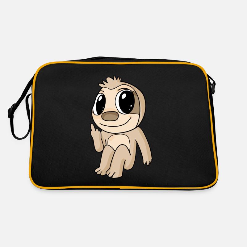 Faultier lustig Mittelfinger Retro Tasche