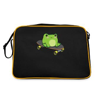 Cottagecore Aesthetic Kawaii Skateboarding Grenouille - Sac Retro - noir/or - Dos