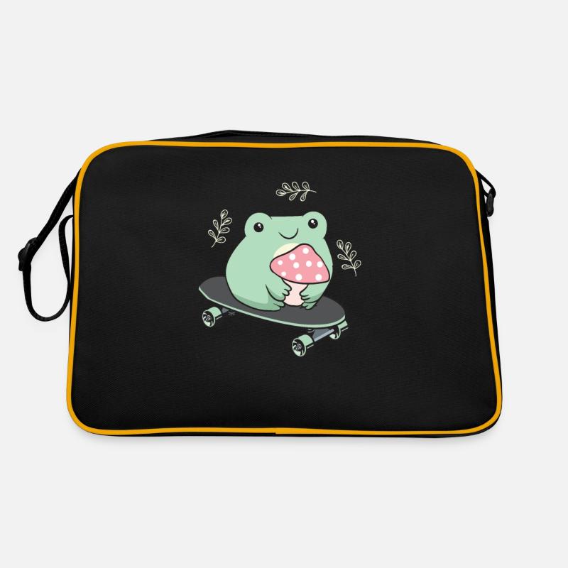 Cottagecore Aesthetic Kawaii Skateboarding Frog Retro Bag