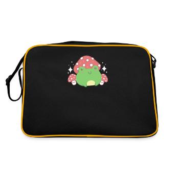 Cottagecore Esthétique Kawaii Grenouille Champignon Chapeau - Sac Retro - noir/or - Dos