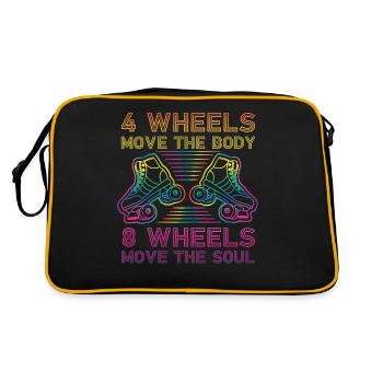 Cool Roller Skating Skate Girl - Retro Tasche - Schwarz/Gold - Hinten