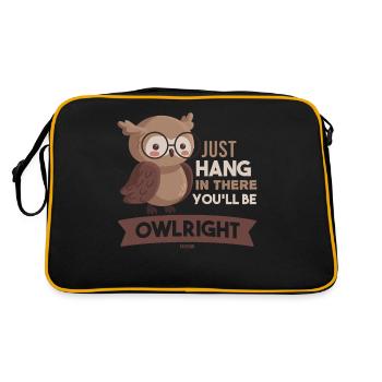 Just Hang In There You Will Be Owlright - Sac Retro - noir/or - Dos