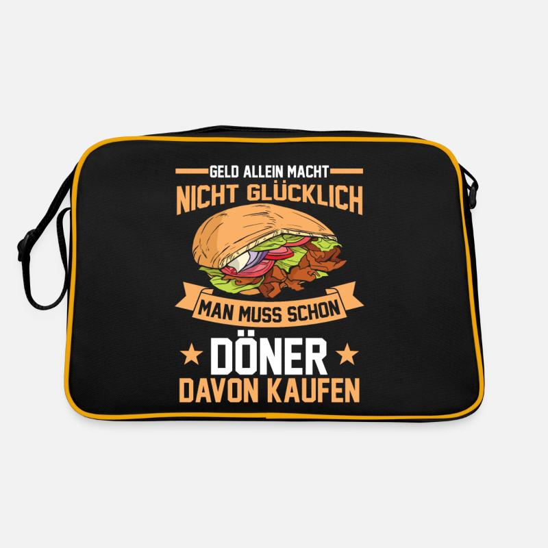 Döner - Retro Tasche - Schwarz/Gold