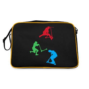 Scooter Freestyle Stuntscooter Scooter Fahrer - Retro Tasche - Schwarz/Gold - Hinten