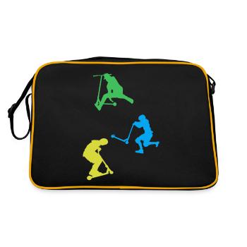 Scooter Fahrer Freestyle Scooter Stuntscooter - Retro Tasche - Schwarz/Gold - Hinten
