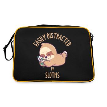 Easily Distracted By Sloths - Retro Bag - black/gold - Back