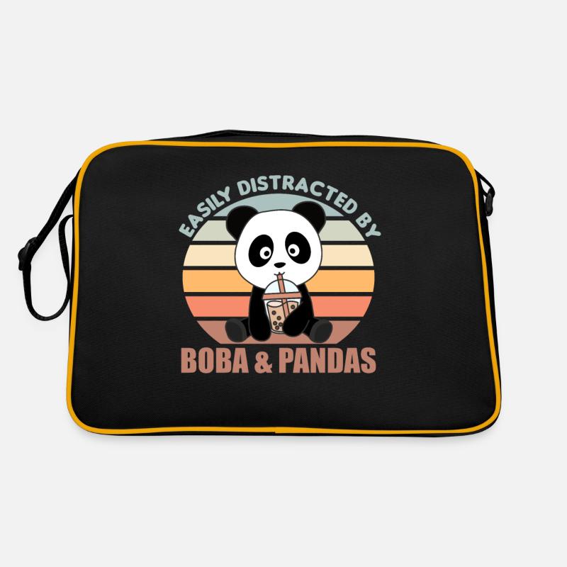 Bubble Tea Panda Chocolate Sweet Animals Boba Retro Bag
