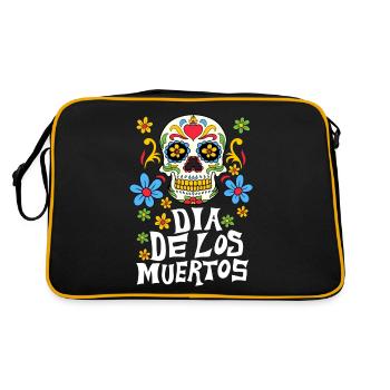 Dia de los Muertos Sugar Skull - Sac Retro - noir/or - Dos