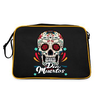 Sucre crâne Dia de los Muertos Cadeau - Sac Retro - noir/or - Dos