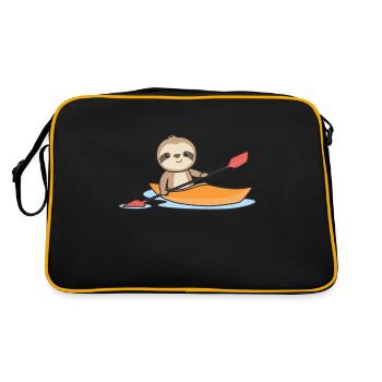 Paresseux équipe de kayak drôles pagaies - Sac Retro - noir/or - Dos
