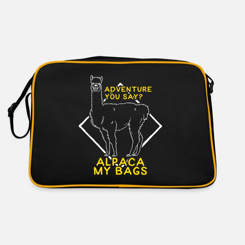 Lustiges Alpaka Abenteuer Reisegeschenk Retro Tasche