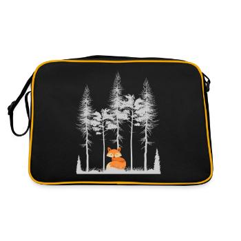 Sweet Fox in the Forest Retro Pattern Vintage Tree Forest - Retro Bag - black/gold - Back