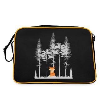 Sweet Fox in the Forest Retro Pattern Vintage Tree Forest - Retro Bag - black/gold - Back