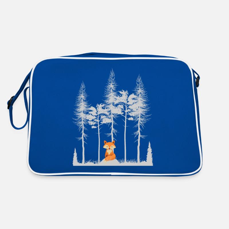 Sweet Fox in the Forest Retro Pattern Vintage Tree Forest Retro Bag