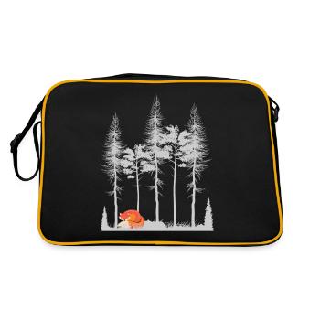 Sweet Fox in the Forest Retro Pattern Vintage Tree Forest - Retro Bag - black/gold - Back
