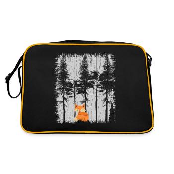 Sweet Fox in the Forest Retro Pattern Vintage Tree Forest - Retro Bag - black/gold - Back