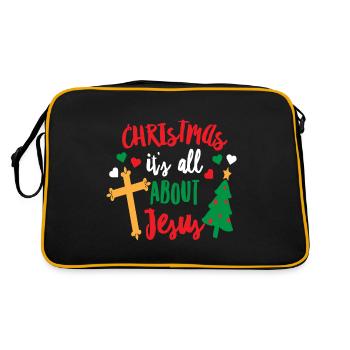 Noël Jésus Religion Vêtements de Noël - Sac Retro - noir/or - Dos