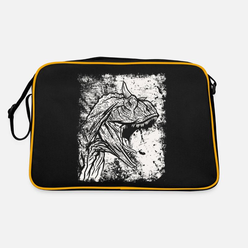 Carnotaurus Dinosaur Grunge Prehistoric Dino - Retro Bag - black/gold